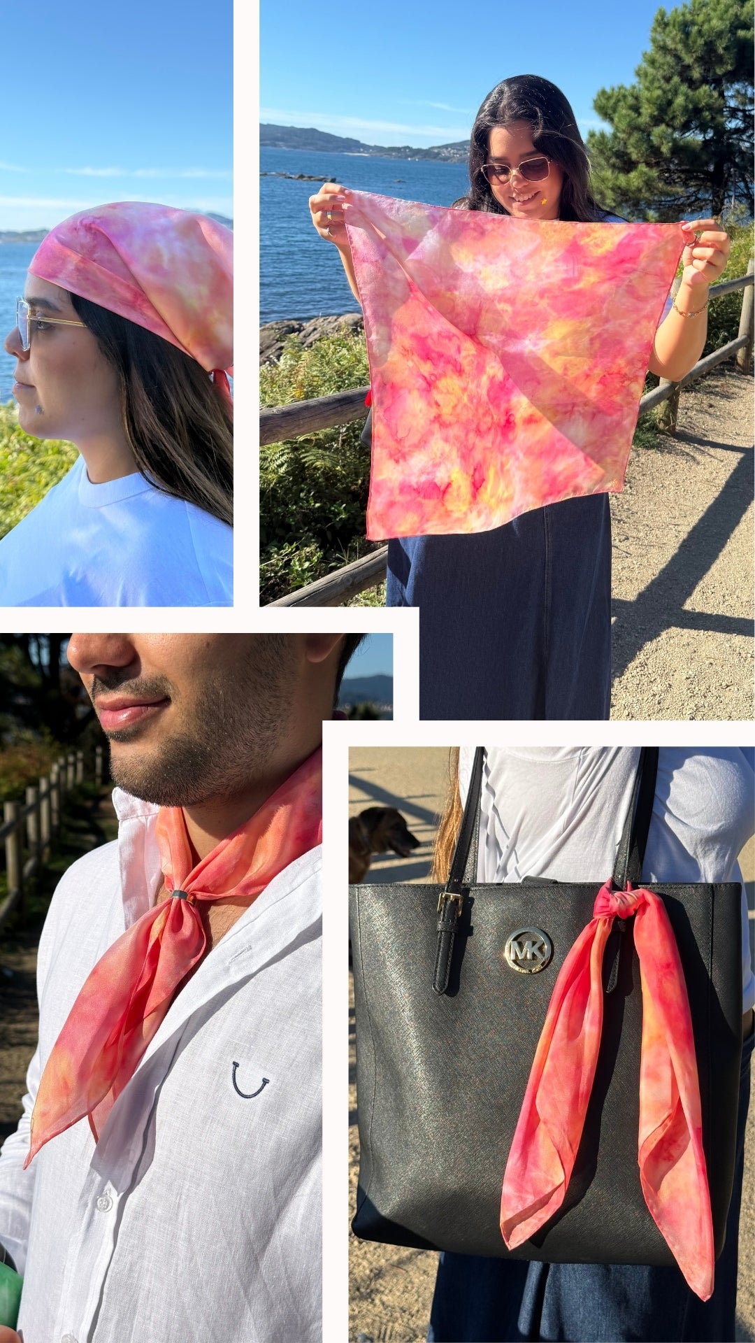Midnight Sun | Pañuelo de seda pintado a mano