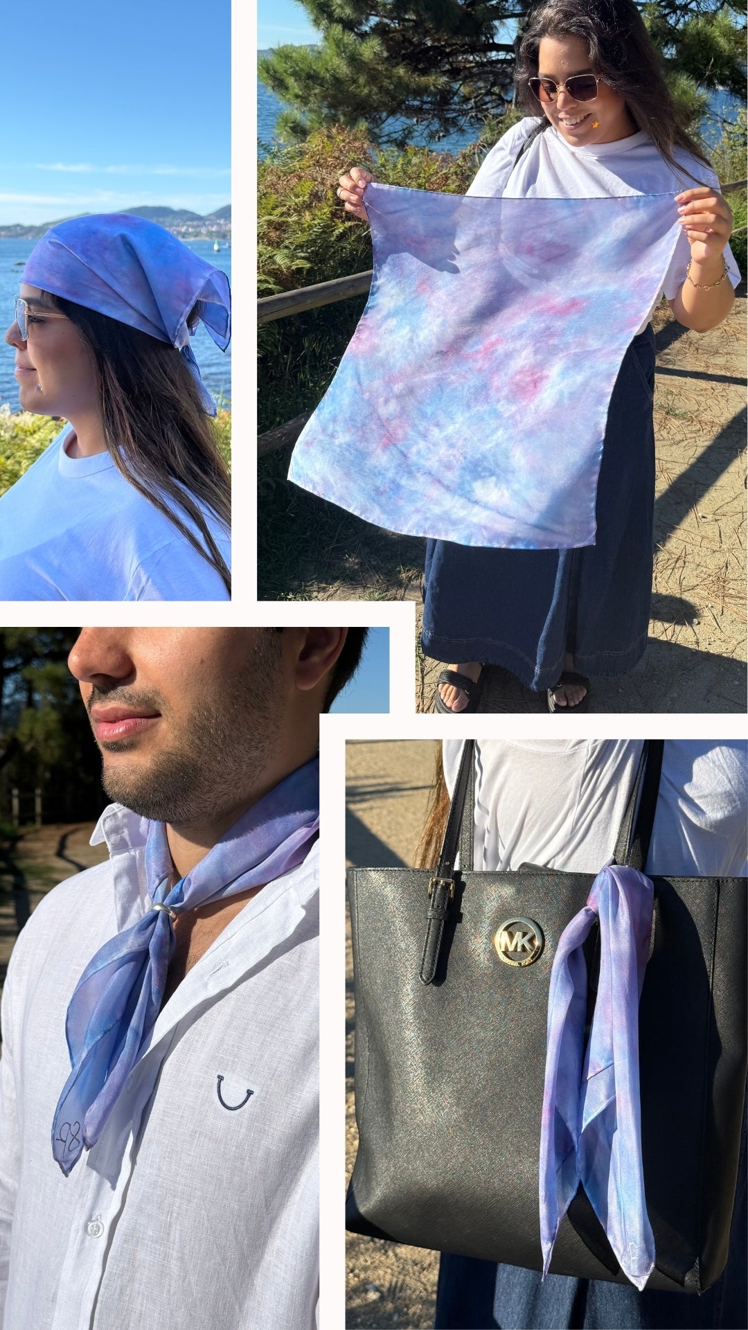 Purple Skies | Pañuelo de seda pintado a mano