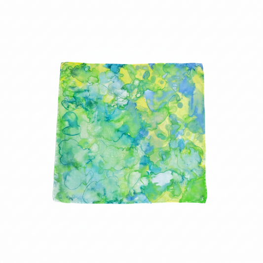Liquid Garden | Pañuelo de seda pintado a mano