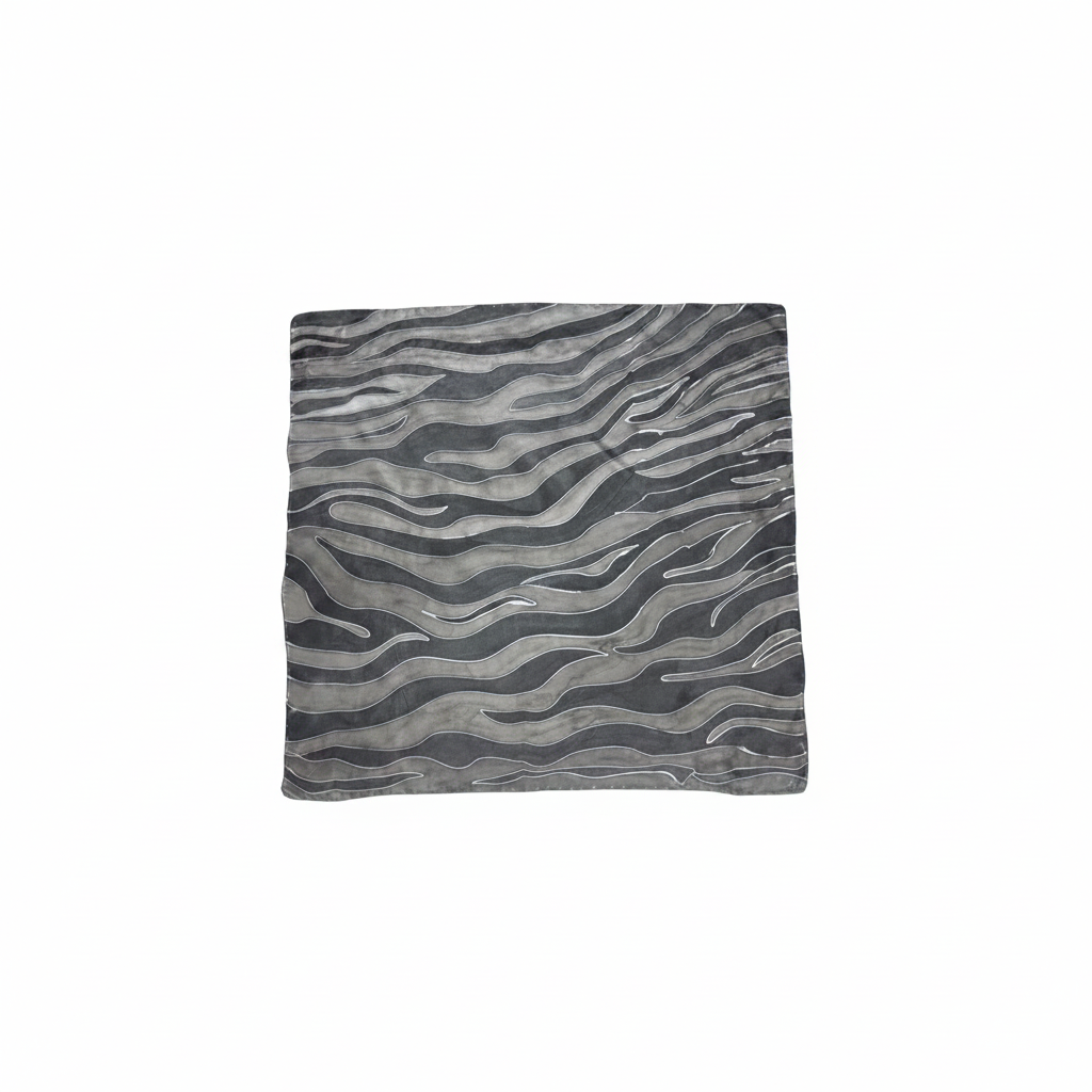 Silver Stripes | Pañuelo de seda pintado a mano